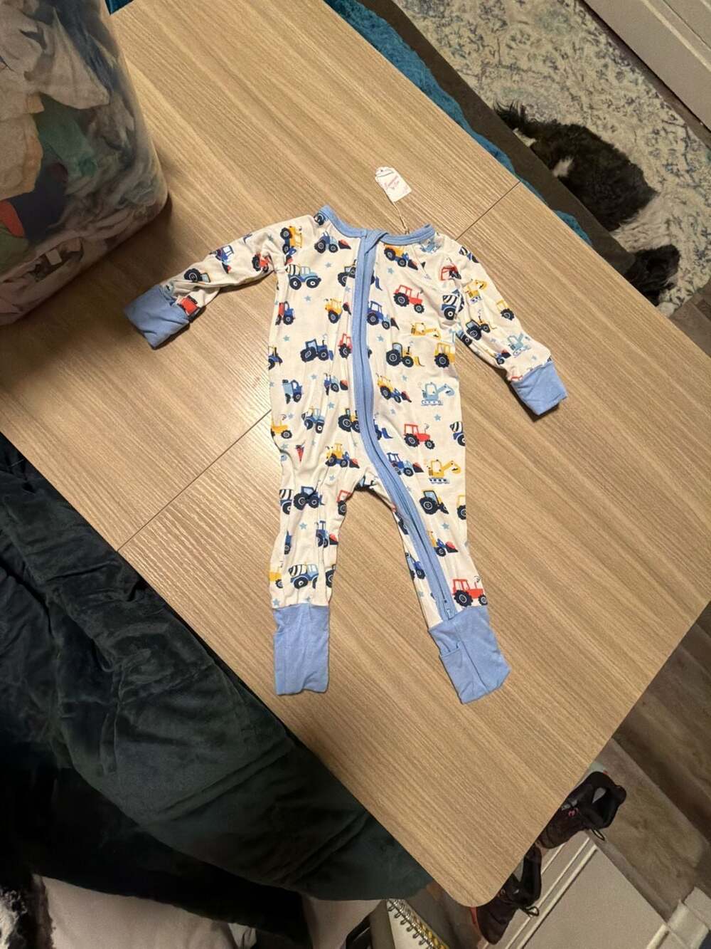 Sdain Baby Sleeper Romper Size 0-3M Construction Trucks Bamboo